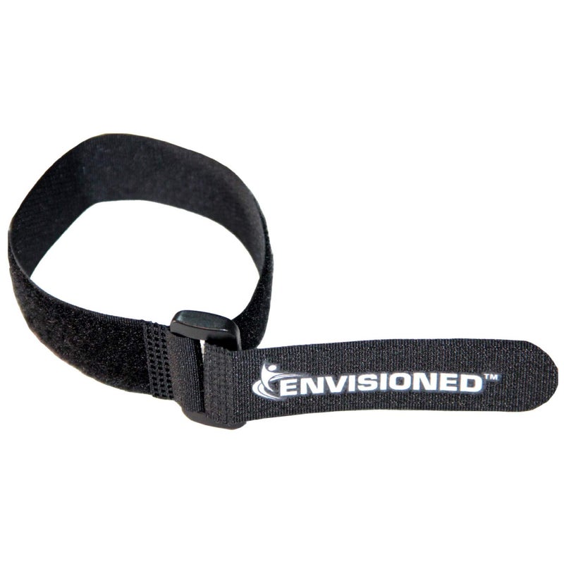 ENVISIONED Reusable Cinch Straps 1" x 12" - 12 Pack, Multipurpose Quality Hook and Loop Securing Straps (Black) - Plus 2 Free Bonus Reusable Cable Ties - Image 1